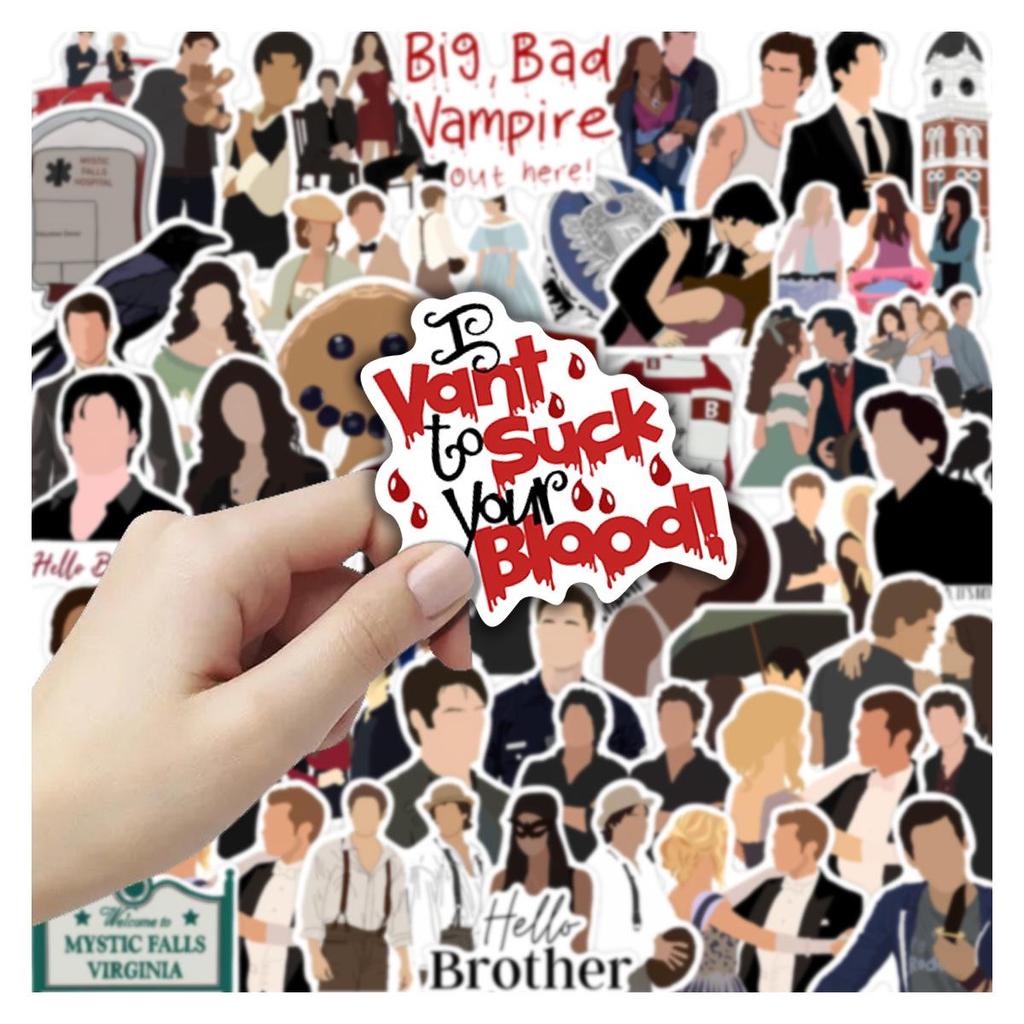 50 Vampire Diaries Creative Sticker Sheets for Notebooks, Phones, DIY Decor