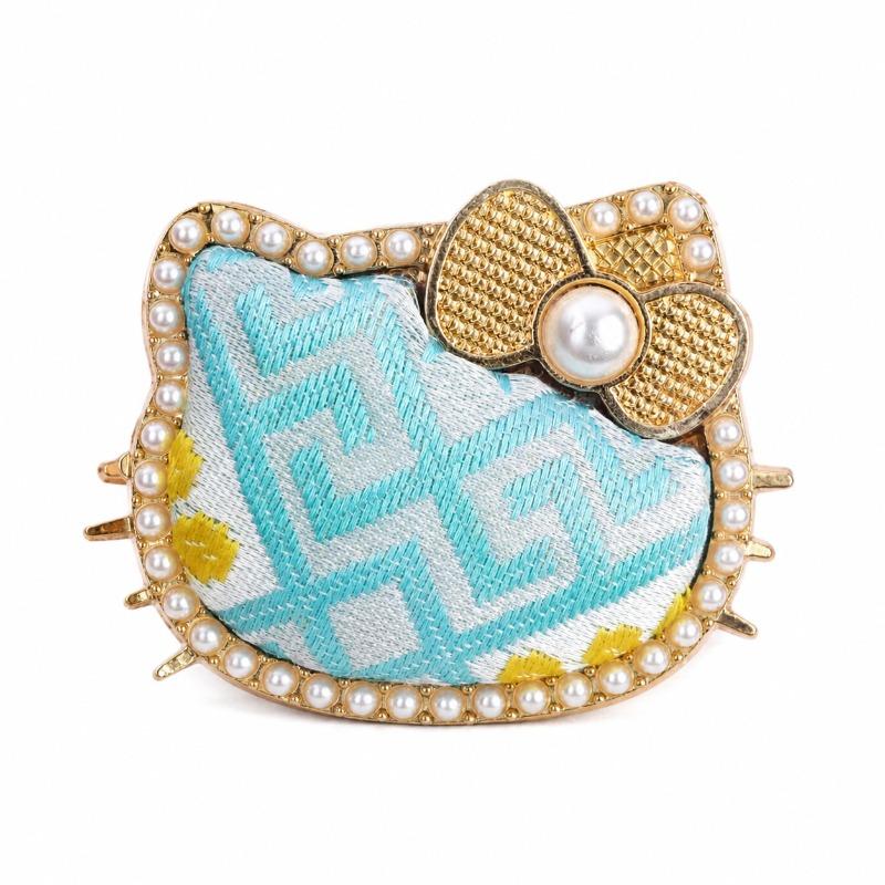 Ethnic  Woven Hair Clip, Cute Cat Shape Hair Accessory for Daily Wear