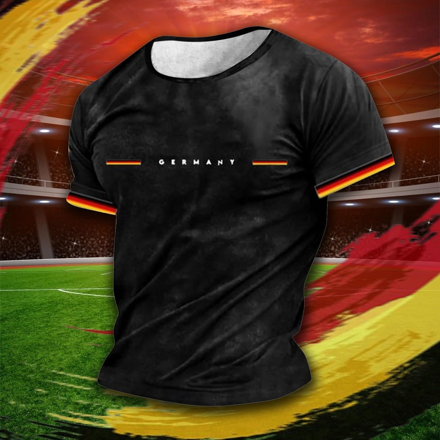 Men s Printed T-Shirt Men s Loose Casual Short Sleeve Top L