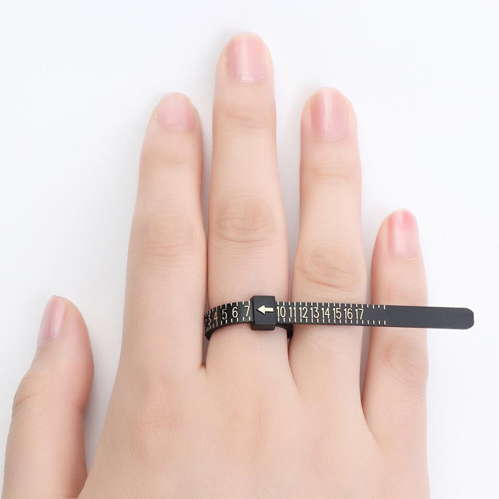 Set of 4 Finger Measurement Tools Practical Rings Sizer Measuring Scales Precise Finger Sizer Set with Cloth Sponge