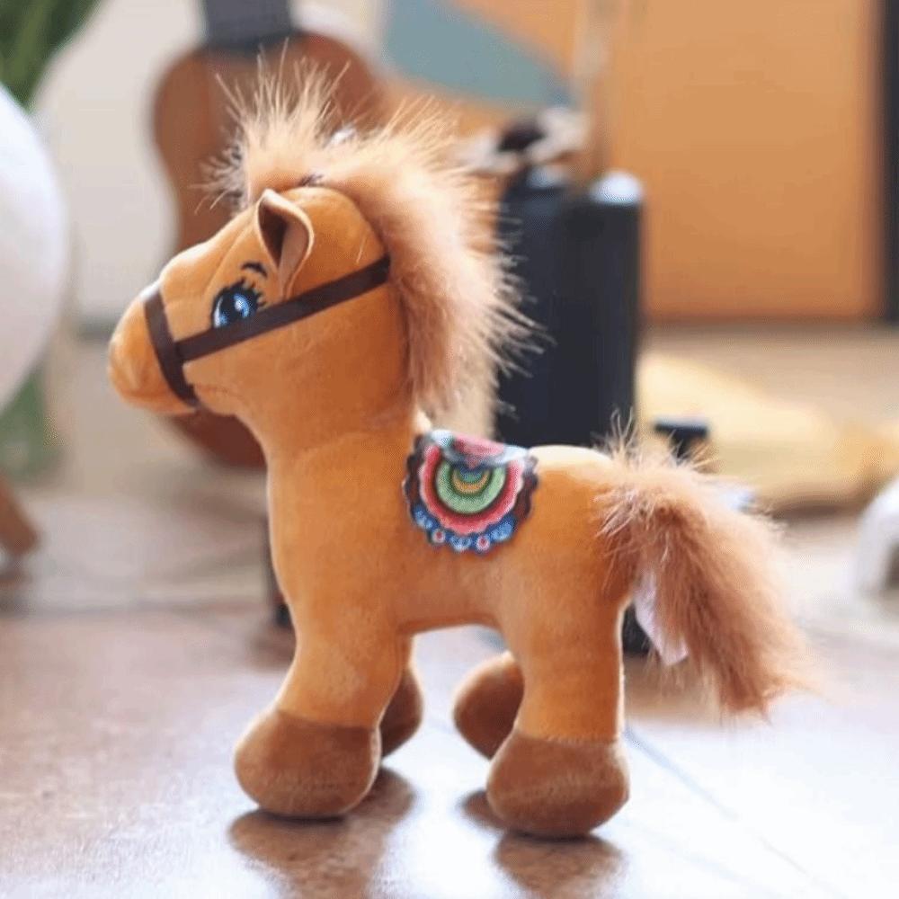 12/17cm Horse Plush Doll Toys Cute Mini Horse Keychain Stuffed Animal Horse Plush Toy  Bag Decor
