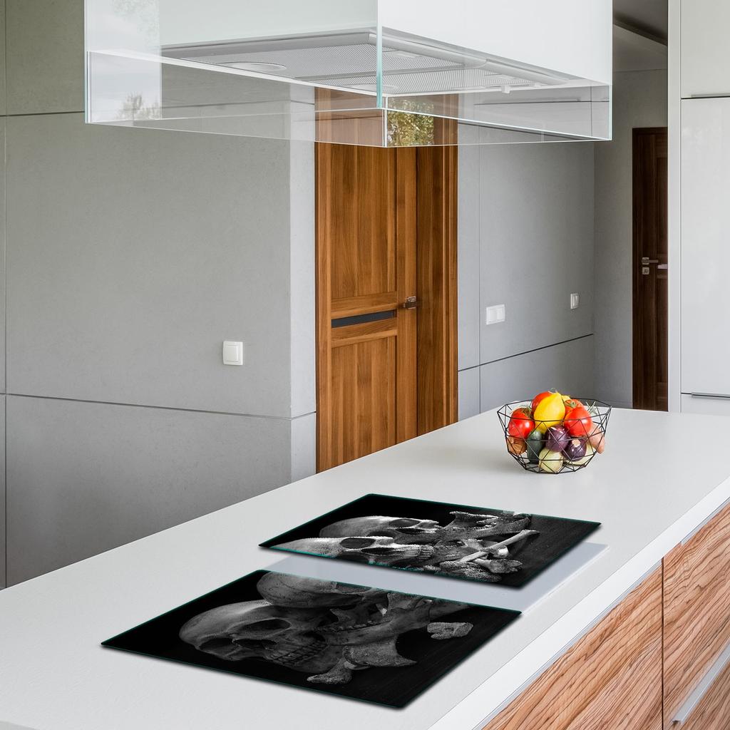 2x GLASS PROTECTIVE PLATE FOR STOVE 40x52 SKULL
