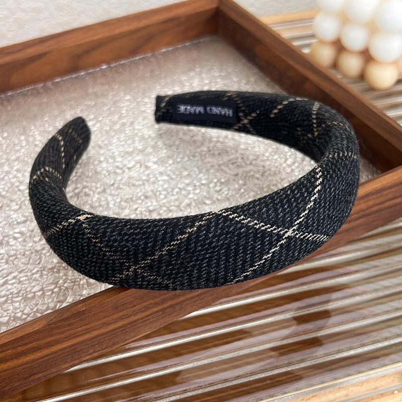 

Бархатный обруч для волос в стиле ретро, ​​элегантный французский обруч на голову, головной убор с широкими полями, простая заколка для девочек, все в тон 3cm