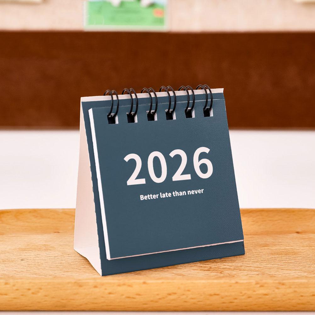 2025.6-2026.12 Mini Simple Calendar Creative Coil Calendar Planner Small Desk Calendar Desktop Decoration Office Stationery
