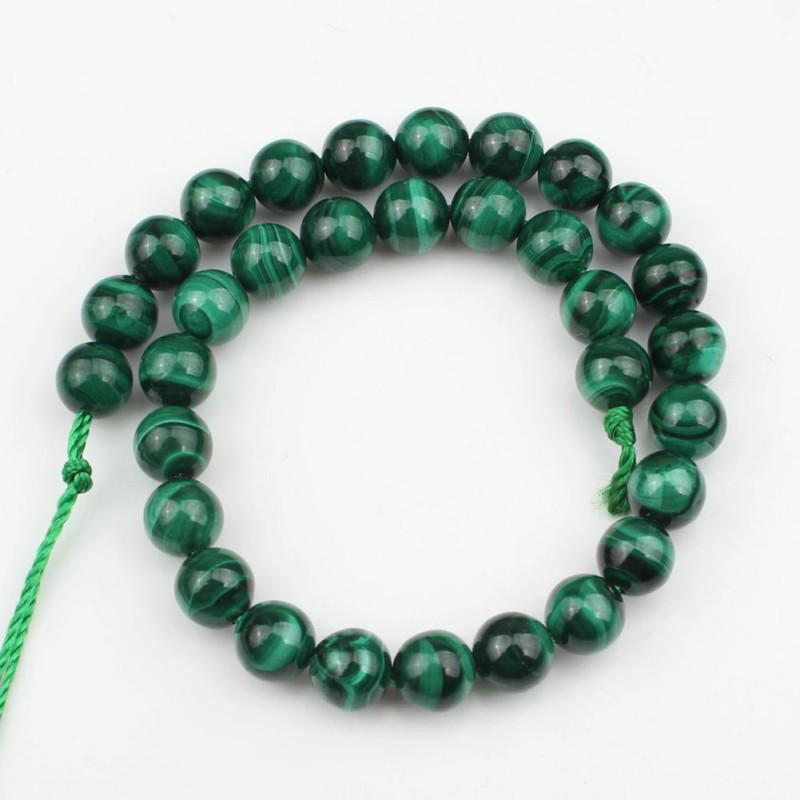 7.5inches Natural Malachite Gem Round Loose Beads for Jewelry Bracelet ,Necklace, Making 4/6/8/10mm