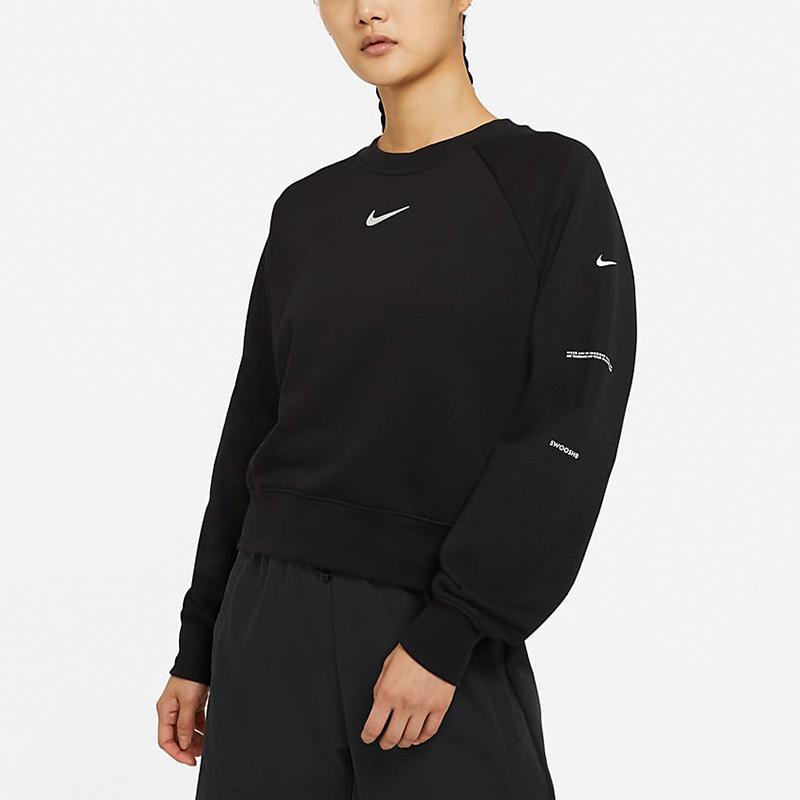 Nike Sportswear Swoosh Casual Pullover Hoodie Women Tops Black CZ8891-010