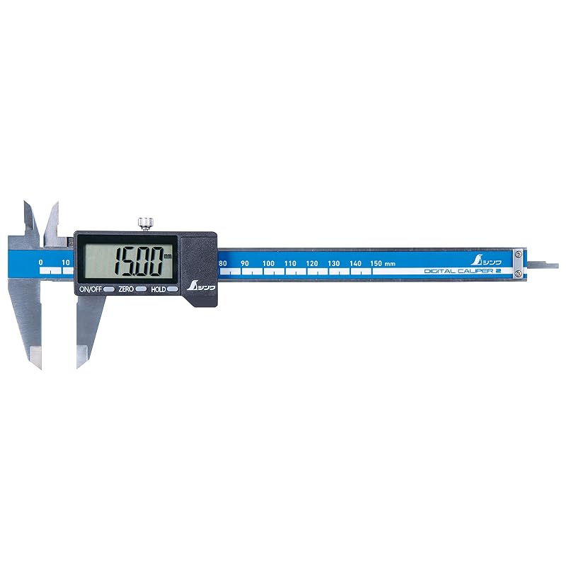 Shinwa Sokutei Digital Caliper, Large Numbers, 2-inch, 150mm, 19995