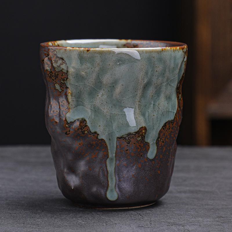Кружка мастера из грубой керамики большая чайная чашка одинарная чашка японская ретро печной росписью керамика набор для чайной церемонии Кунг-фу кофейная чашка