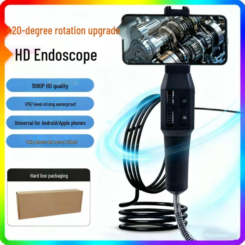 420° Rotating HD Automotive Endoscope: Waterproof, Oil & High-Temp Resistant Tool for Car Engine Cylinder Inspection