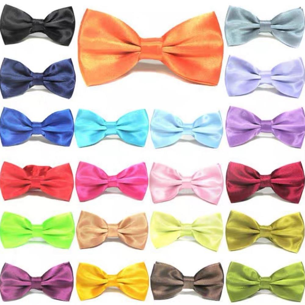 Mens Adult Bowtie Classic Fashion Wedding Party Formal Satin Gift Plaids Multicolor Adjust Neck Bow Tie Clip-On