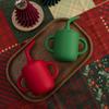Color Kids 1PC Baby Feeding Straw Cup Double Handle BPA Free Infant Silicone Learning Cup Training Drinking Water Christmas Gift