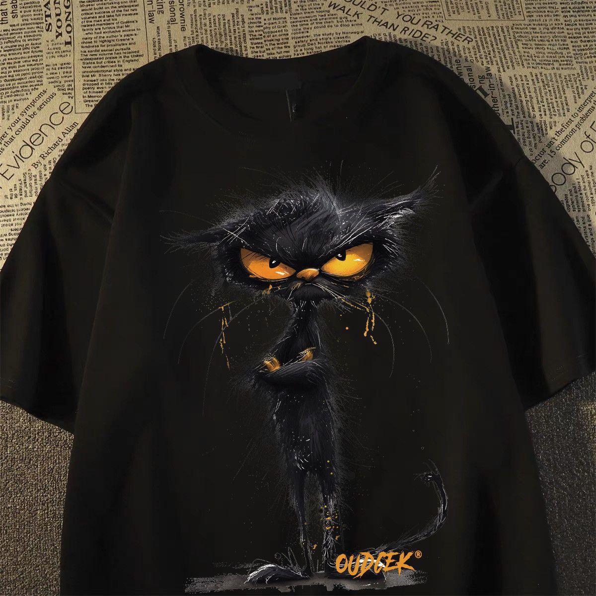 

2026 New European and American Street Hip Hop Culture Casual Print High Quality Mens Loose Large Size Short Sleeve Fashion Top 4XL