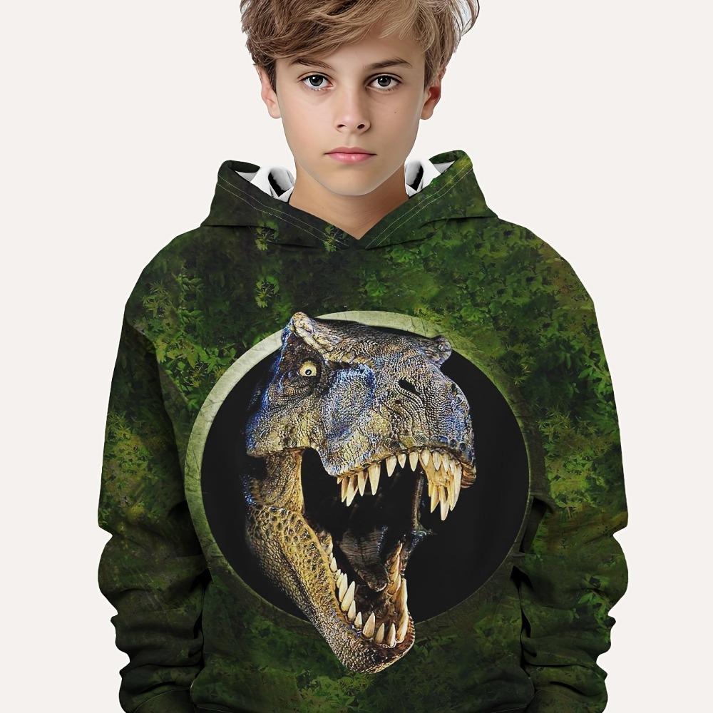 Children's Clothing Hoodies Kids Clothes Boy Children Top Long Sleeve Cartoon Dinosaurs Print Spring And Autumn Outdoor Clothes