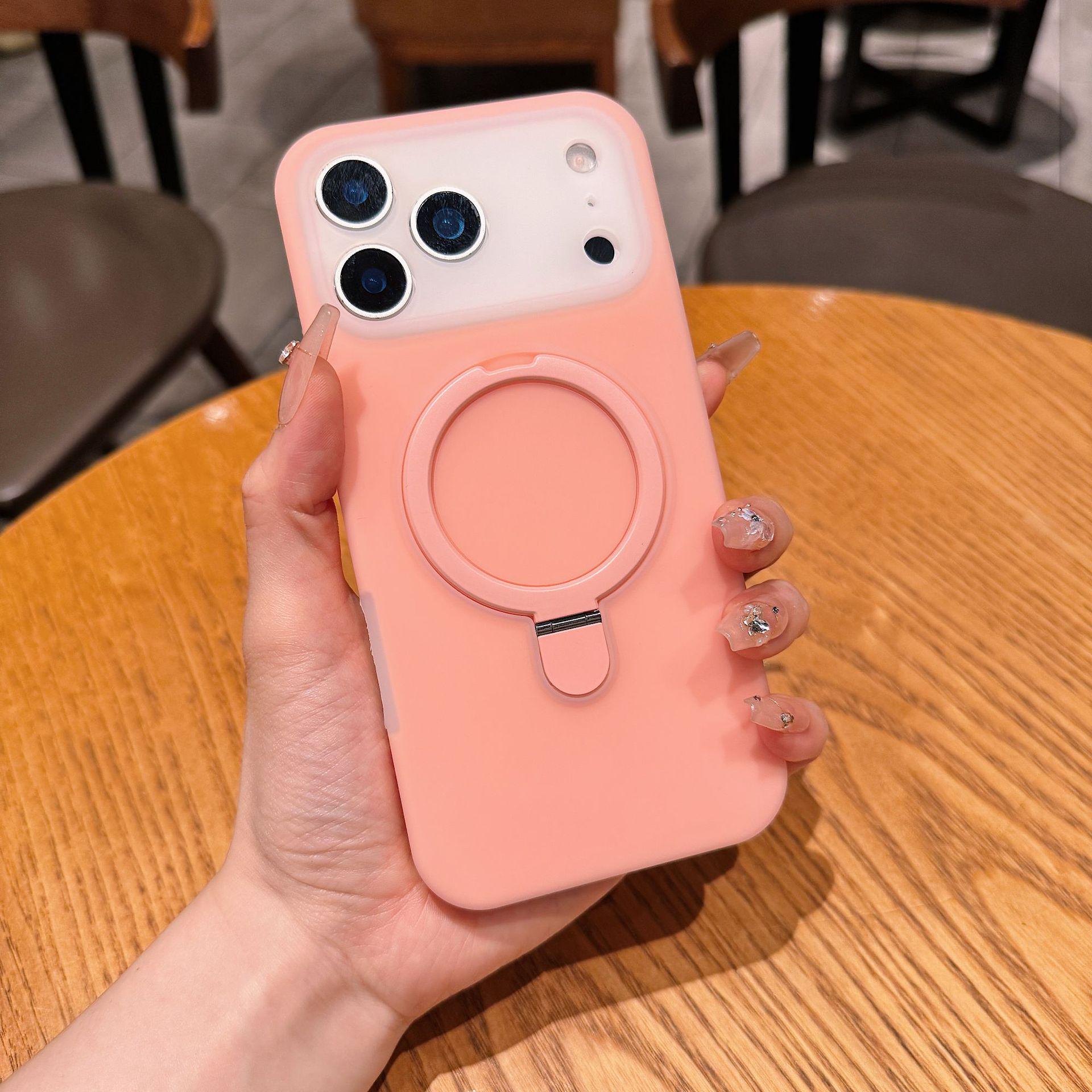 Apple 17 Pro Max iPhone 16 Pro Magnetic Jelly Stand Silicone Protective Case 17 Pro Max