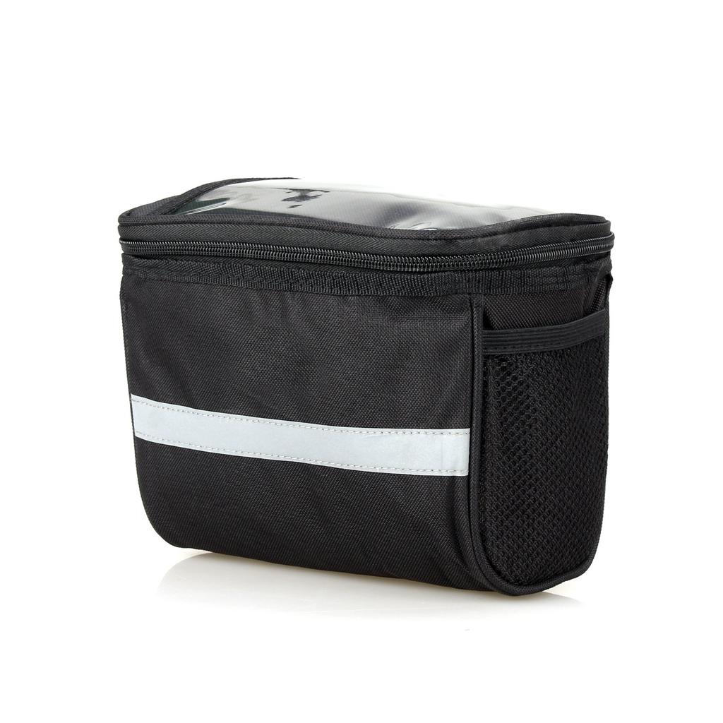 Bike Handlebar Bag Insulated Cooler Front Basket, Waterproof Cycling Pouch with Reflective Strip & Pocket, MTB Bicycle Accessories
