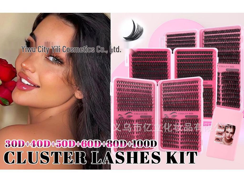 544 Cluster D Curl Individual Lash Set: DIY Dense, Curled, Segmented Eyelashes