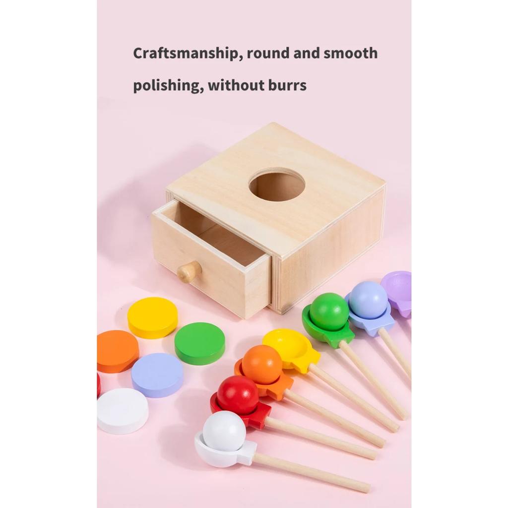 Baby Wooden Montessori Sensory Toys Permanence Objects Target Coin Box Color Ball Sorting Games Fine Motor Skill Education Toys