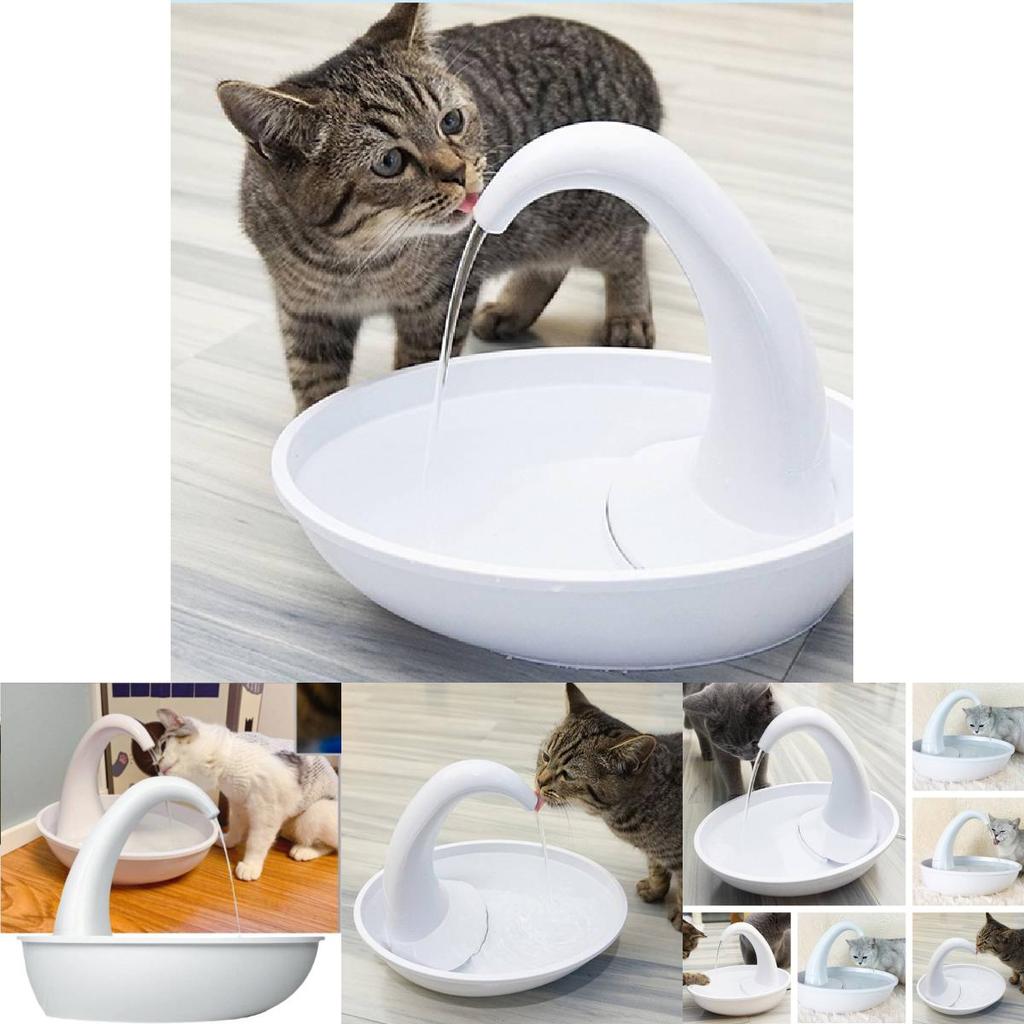 Pioneerpet Schwan Haustier-Trinkbrunnen Ideal für Katzen und Hunde mit leisem Betrieb und einfachen Reinigungsfunktionen