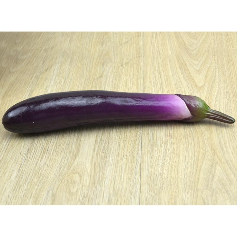 2pcs Lightweight Foam Eggplants Artificial Eggplants Simulated Vegetable Simulation Aubergines Accessory Home Decor
