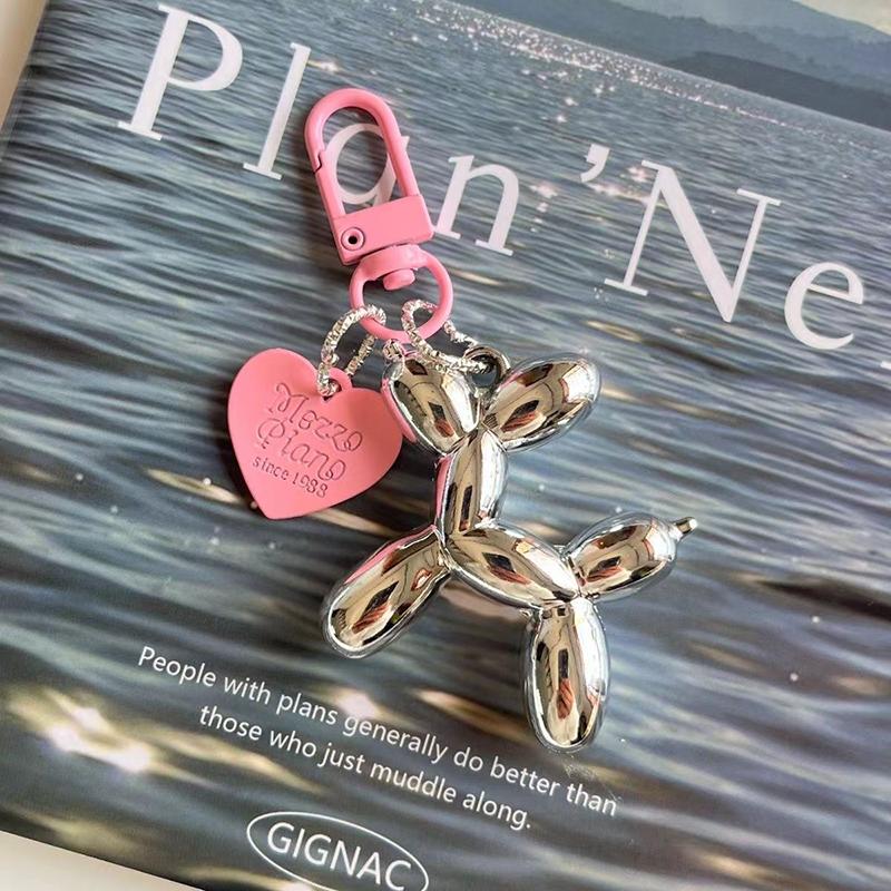 Blume Acryl Ballon Hund Cartoon Niedlich Schlüsselanhänger Schlüsselring Damen Herren Neu Glitzer Niedlich Haustier Tasche Auto Halter Airpods Box Freund Geschenk