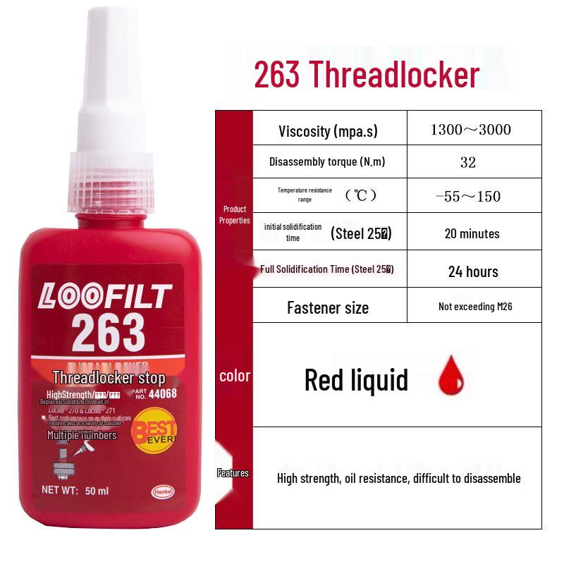 243 High-Temperature Threadlocker: Medium-High Strength Metal Anaerobic Sealant Adhesive for Anti-Loosening Screw Fastening