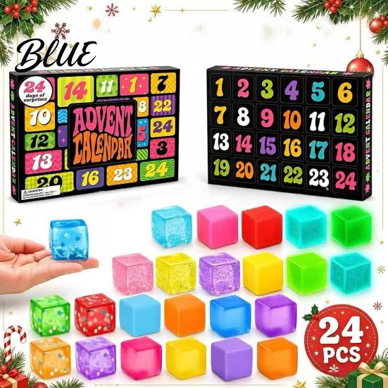 Educational Fidget Toys 24-Day Ice Advent Calendar 2026 Christmas for Children Squeeze Toy Cube Countdown