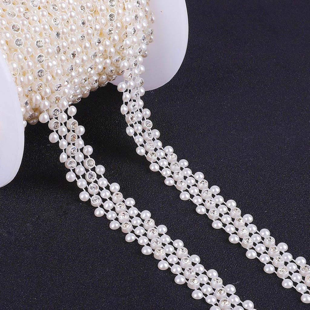 Round Sun Rose Double Pearl Chain for Wedding & DIY Hair Accessories