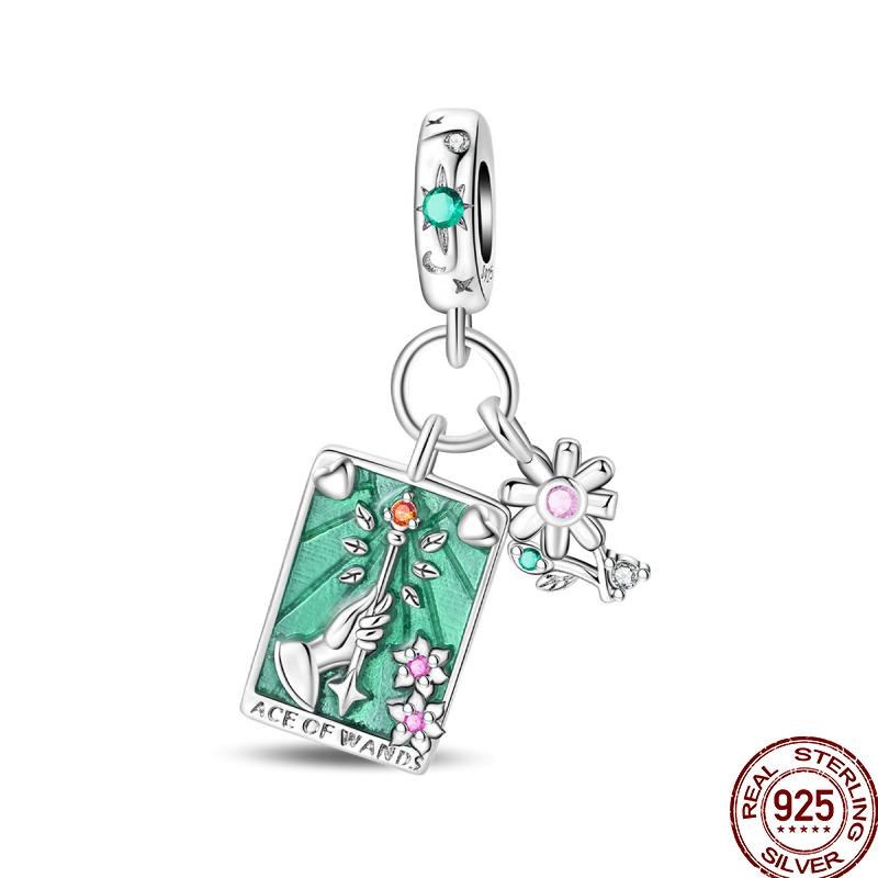 Copper Tarot Star Moon Sun Cross Bible Holy Blessing Amulet Beads Fit 3Mm Pan Original Bracelet Diy Gift