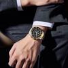 OLEVS Stylish Popular Business Quartz Luxury Wristwatch Men's Watch, Chronograph, Watch, Waterproof, Movement, (Gold Black)
