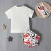 Sommer Baby Tierdruck T-Shirt + Shorts + Stirnband 3-teiliges Outfit Kleidung für 0-3 Jahre