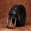Thickened Retro African Bison Leather Shrink Belt Men'S Genuine Leather Rough Pattern First Layer Cowhide Tree Pattern Jeans Belt Men