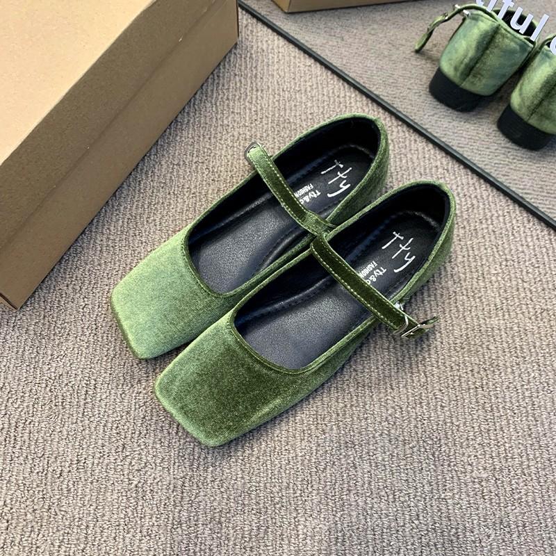 Fashion Flat Shoes for Women's Spring Autumn 2025 Suede Mary Jane Women's Shoes New Retro Solid Color Plus Size 42 43 44 loafers women