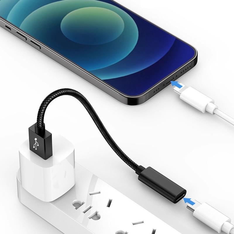 Type-C Female to USB Male OTG Adapter Cable for Phones & Tablets