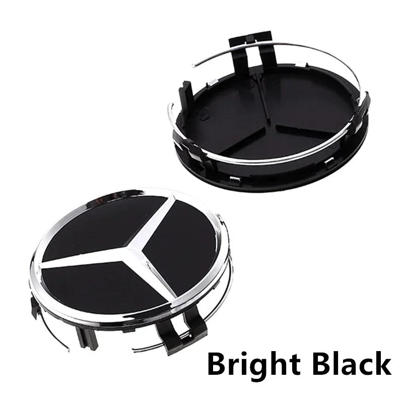 4ks 56mm 60mm 68mm 75mm 3Pin Pro Mercedes Benz Auto Krytky Středů Kolek Disků Krytky Nábojů Znak W202 W220 W213 W210 W164 E200 E260 E300