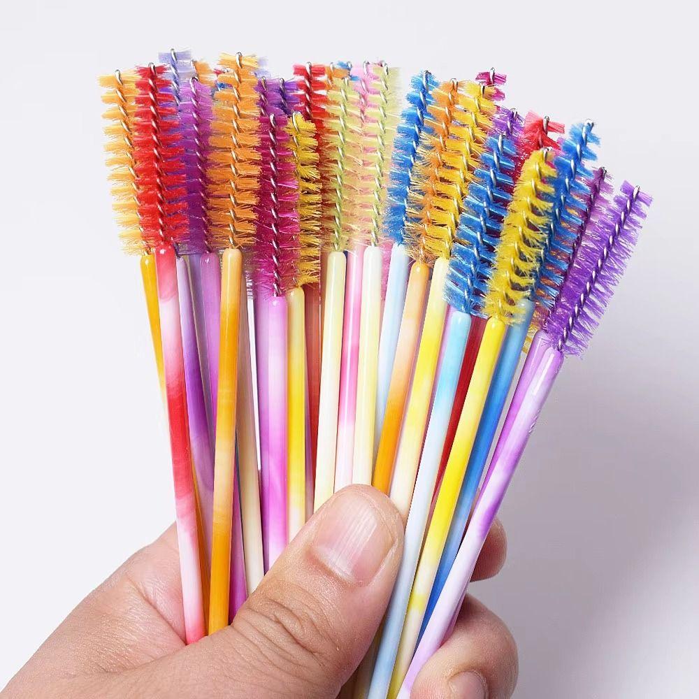 50Pcs Silicone Eyelash Brushes Makeup Tools Eyelash Makeup Brush Spoolers Eyebrow Comb  Girl
