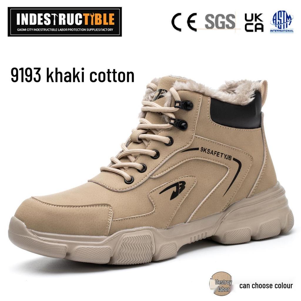 Autumn/Winter Steel Toe Anti-Puncture Work Boots - High-Top, Wear-Resistant Safety Shoes
