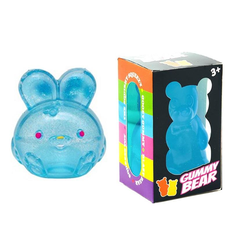 Needoh Jellyfish Octopus Decompression Toy Gummy Bear Rabbit Ultra Soft Non-toxic Relieve Emotional Stress Anxiety Fingertip Toy