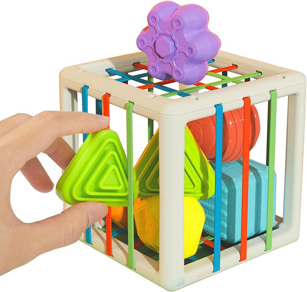 Baby Formensortierspiel Montessori Sensorischer Würfel Sortierspielzeug Motoriktraining Blockspiele Kinder Lernspielzeug Für Kinder