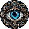 Vintage Bohemian Evil Eye Tin Sign Embossed Wall Decor Limited Edition