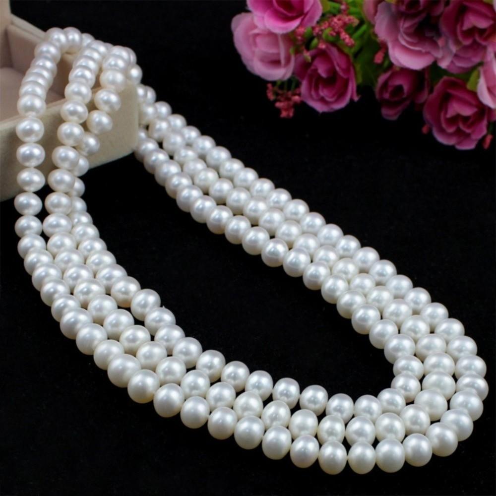 Neue Exquisite Imitationsperlen-Halsketten Mehrschichtig Eleganter Stil Pulloverketten Halsketten Vintage Lange Halsketten Damenmode