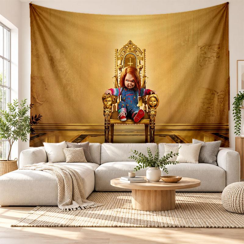Child's Play Chucky Tiffany Wall Tapestry Home Decor Hanging Cloth Art Background Tapestry for Bedroom