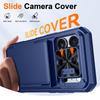 Shockproof RFID Wallet Case with Card Holder Camera Protector Stand PC+TPU Case for iPhone 17 Pro-Blue