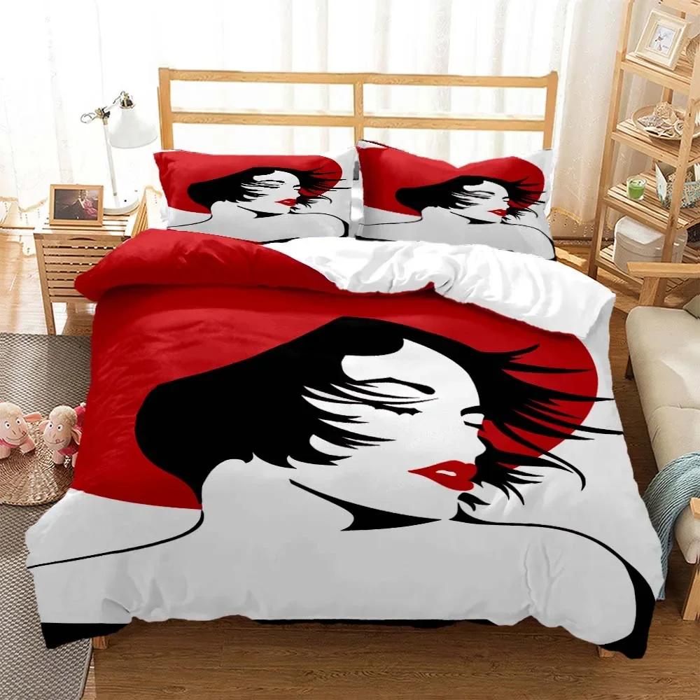 Ladies' Graceful and Elegant Style, Exquisite Printed Polyester Bedding, High-end Atmospheric Bed Sheet Set, Soft Andcomfortable