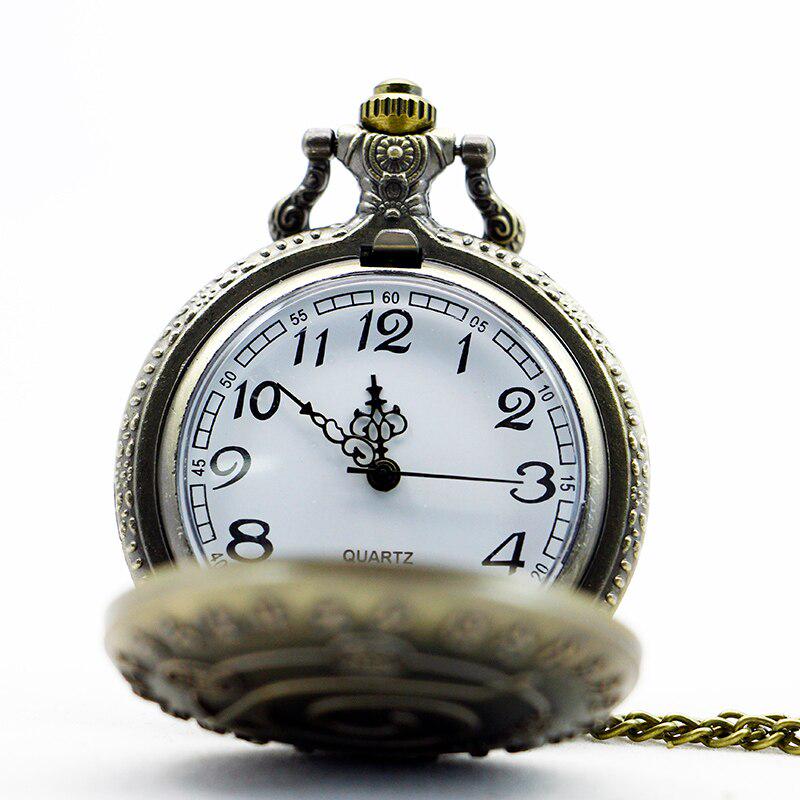 Anime Quartz Pocket Watch Pendant Necklace Men Womens Gift