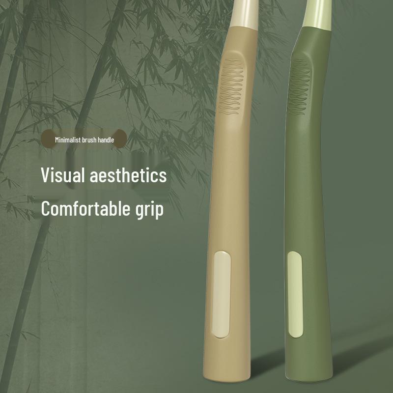 [LR] 4-Piece Forest-Style Soft Bristle Manual Toothbrush Set with Multi-Hole Brush Heads, Extended & Widened for Family Use