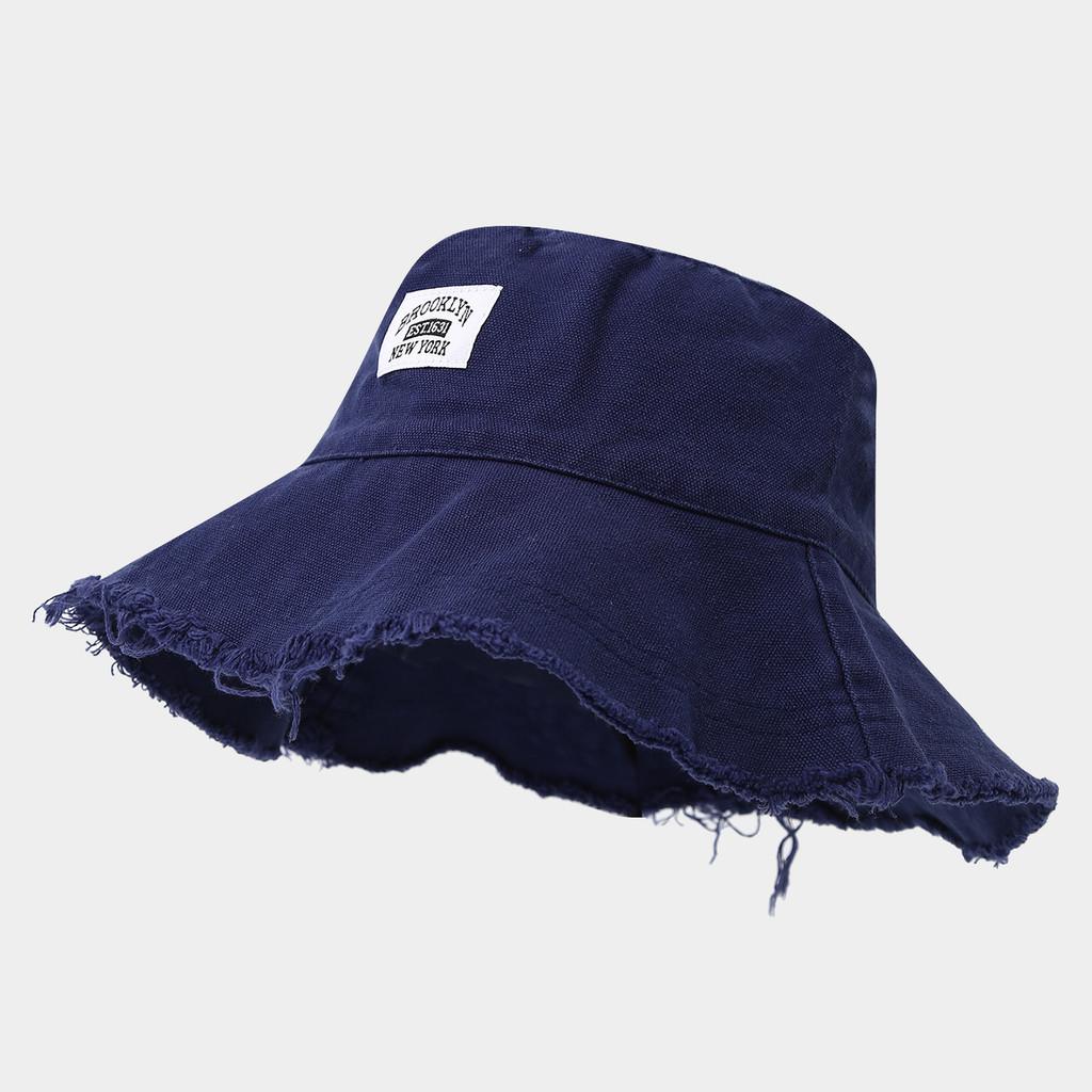 Cappello da pescatore in cotone retrò con ricamo di lettere per stile estivo da spiaggia da donna