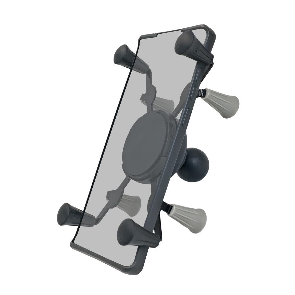 

1-Inch Ball Head X-Shaped Bracket with RAM-Compatible Shockproof Rubber Alloy Phone Clip for Motorcycle Mounts 1-inch Ball Head X-shaped Phone Clip чёрный