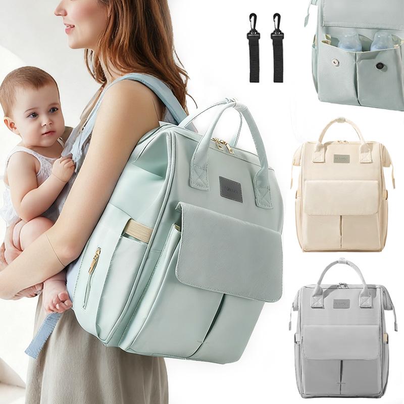 Baby Diaper Bag with 2pcs Stroller Hooks Large Mummy Bag Backpack Waterproof Outdoor Travel Mommy Maternity Bag for Baby Stuff