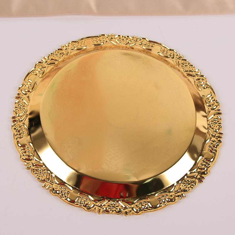 Европейская Классическая Роскошная Золотая Тарелка для Закусок Поднос для Фруктов и Выпечки Легкая Роскошь Модный Поднос для Дим Сама Сухофруктов