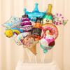 Mini Car Animal Aluminum Foil Balloons with Sticks for Night Market Stalls and Children's Gifts